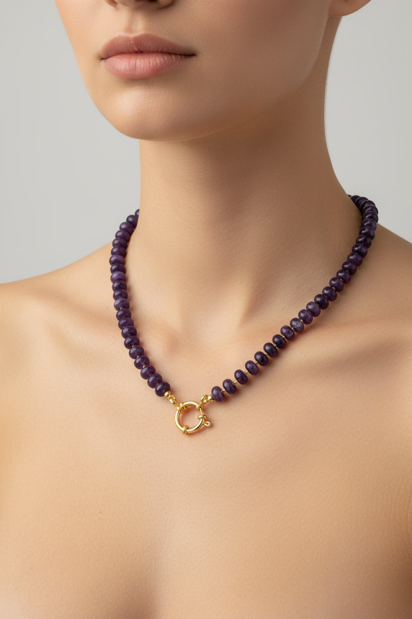 COLLAR MEDUSA GOLD LILA