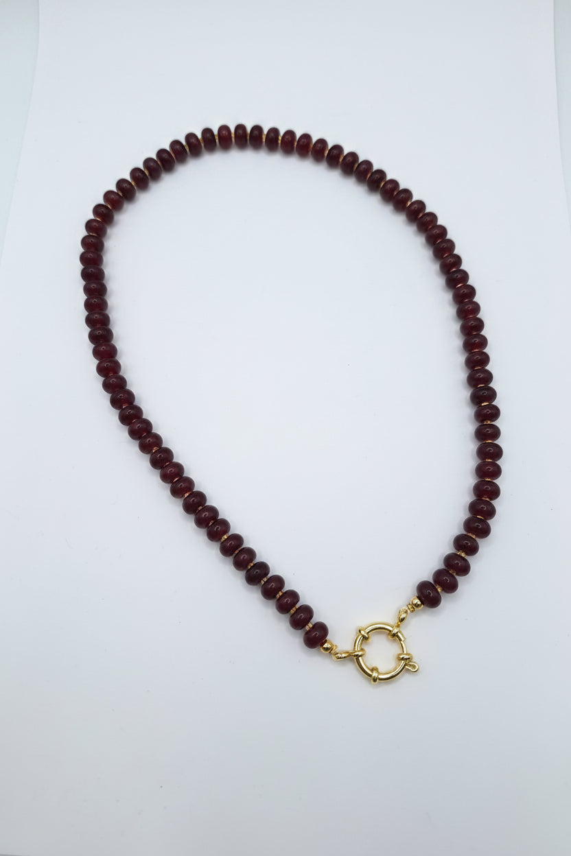 COLLAR MEDUSA GOLD GRANATE