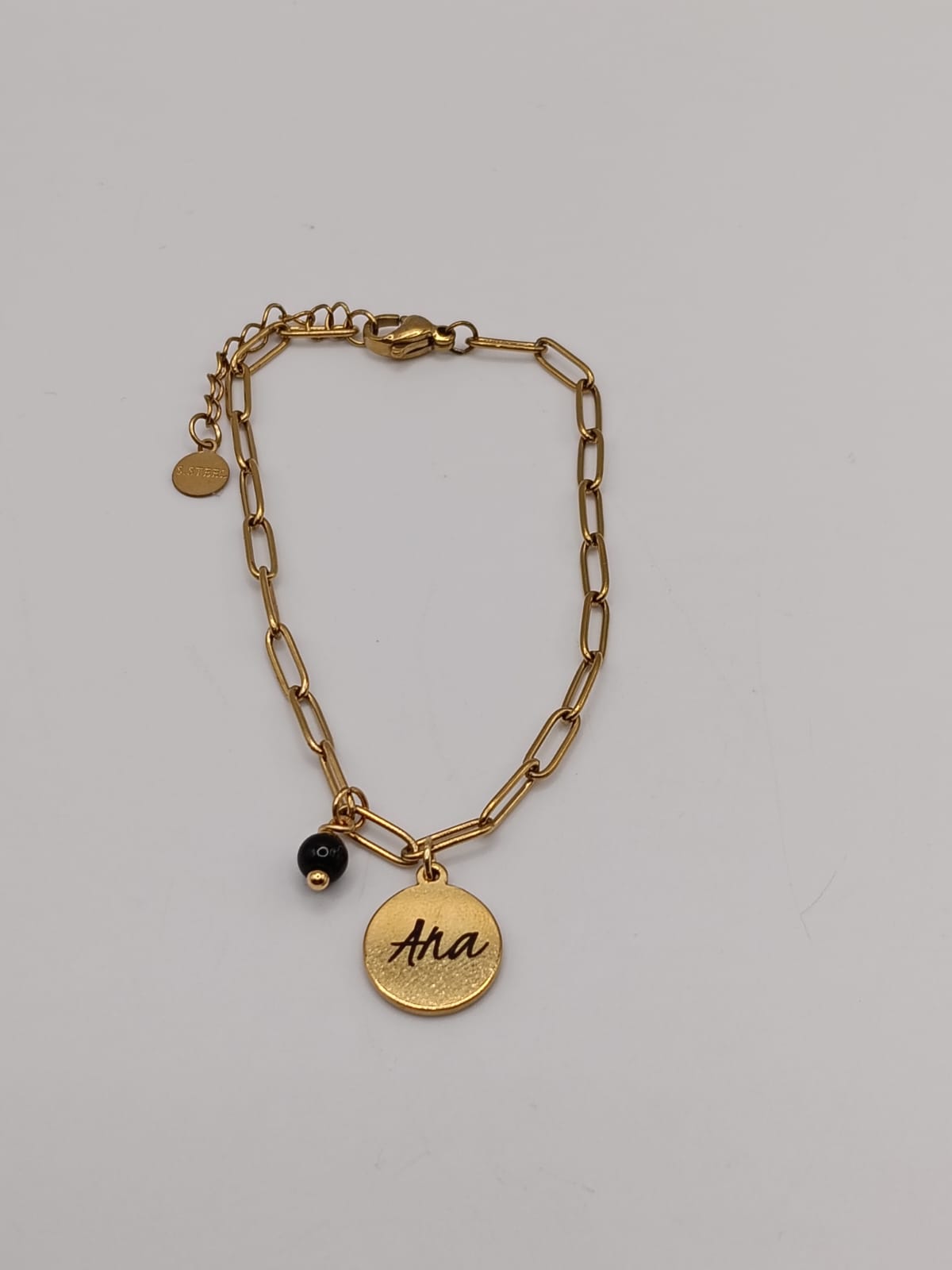 PULSERA GRABADA CON PIEDRA NATURAL