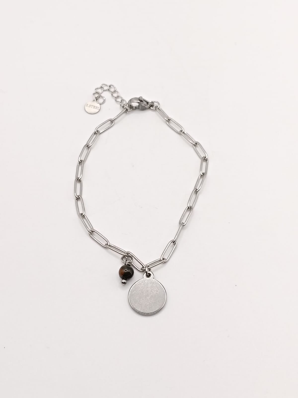 PULSERA GRABADA CON PIEDRA NATURAL