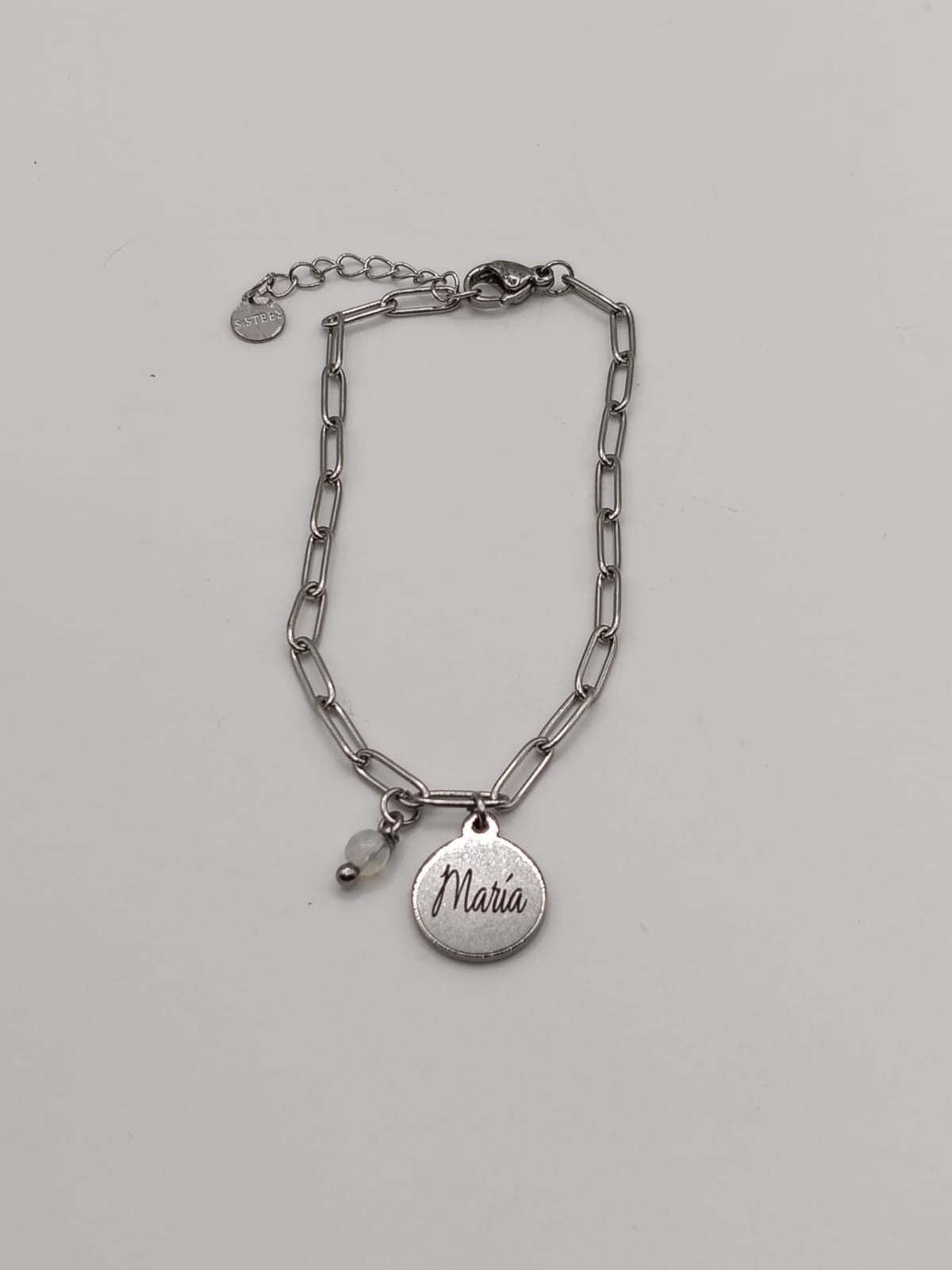 PULSERA GRABADA CON PIEDRA NATURAL